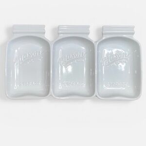 Mason Jar Design White 3 Section Tray